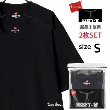 [헤인즈] 미사용 새상품 비피 무지 T셔츠 남녀 공용 블랙 2개 S