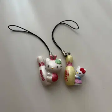 헤이세이 레트로 라운드 원 콜라보 헬로키티 스트랩 2개