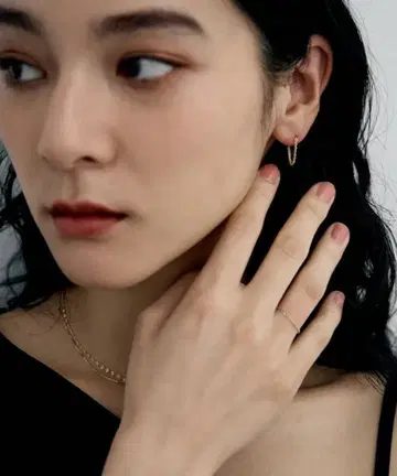 K10 스크류 체인 후프 귀걸이 COCOSHNIK 코코슈닉