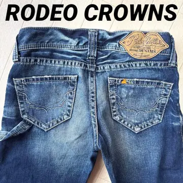 로데오 크라운 플레어 데님 데미지 부츠컷 로우라이즈 일본제 갸루