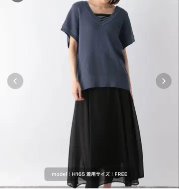 GLOBAL WORK 릴렉스 V 니트 스커트 세트