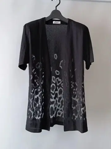 앙상블 Viridian 레오파드 가디건 반팔 L 미세스