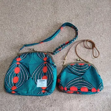 아프리칸 프린트 2세트 숄더백 가마구치