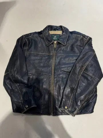 ORVIS 90s 가죽 블루종 차심 XL