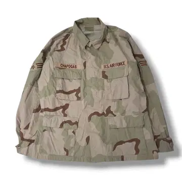 미군 실물 3C 데저트 카모 BDU 자켓 USAF 와펜 L-R