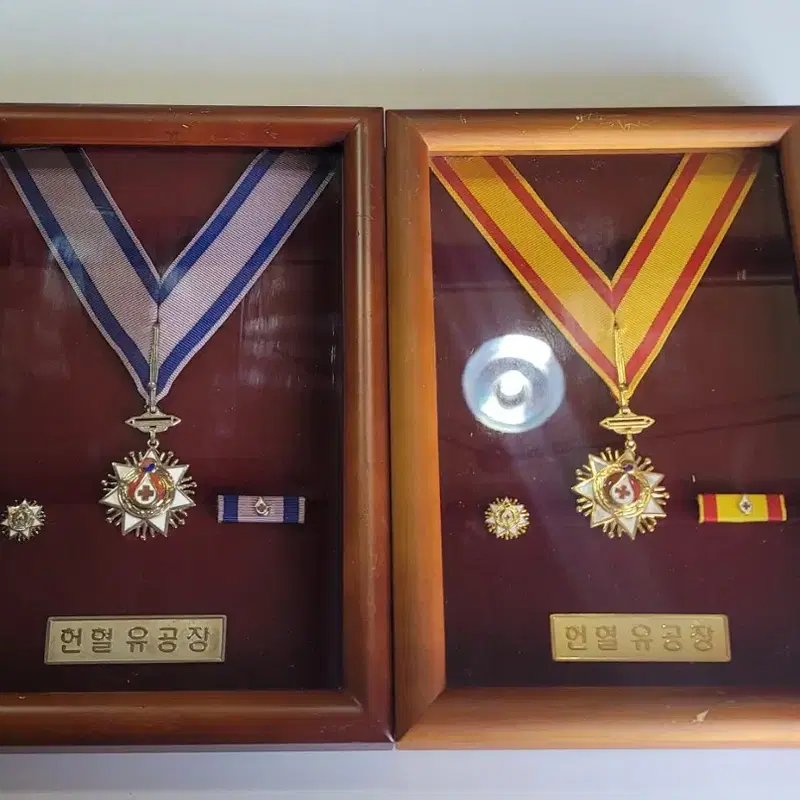 적십자 헌혈 유공장 금장 은장 훈장 2종 세트