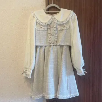 ROJITA 트위드 레이어드 스타일 원피스