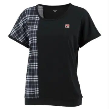 FILA 반팔 T셔츠 블랙/체크 무늬