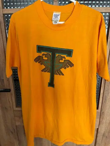 80s 빈티지 썬더버드 물빠짐 프린트 T셔츠 L