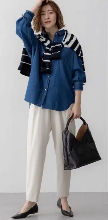 23구 라이트 크로스 코쿤 팬츠 44 미사용 새상품 빅 사이즈 화이트