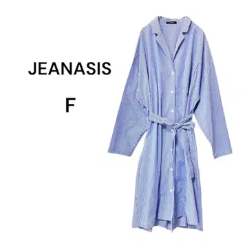 지나시스 스트라이프 셔츠 원피스 블루 겉옷 118