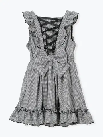 NOEMIE 백 레이스업 드레스 오버롤 스커트