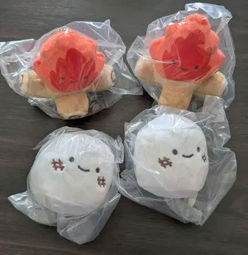 캠핑 봉제 인형 2종 (모닥불, 마쉬멜로우) 4개 세트