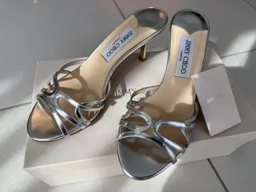 JIMMY CHOO 실버 뮬