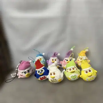 돈펜 스트랩 포함 봉제 인형 + 가마구치 스트랩 9개 세트