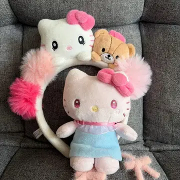 헬로키티 키티 머리띠 봉제 인형 마스코트