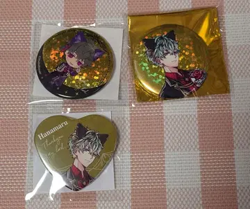 악마 집사와 검은 고양이 아쿠네코 난자타운 캔뱃지 하나마루 3종 세트