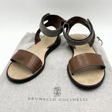 BRUNELLO CUCINELLI 가죽 샌들 모니엘레 37 수납 가방