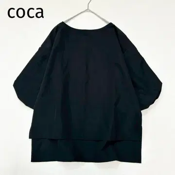 [코카] 블라우스 새상품 택 블랙 벌룬 슬리브 무지 피쉬테일 착용샷