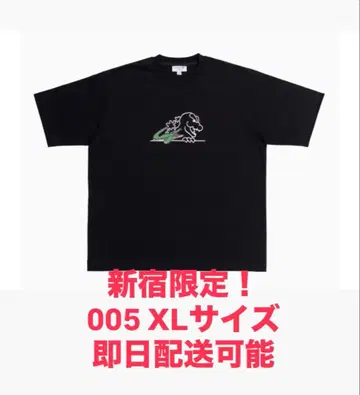 LACOSTE 블랙 T셔츠 고질라 신주쿠 한정판