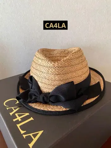 [ 새상품급 ] CA4LA 리본 포함 페도라햇 밀짚모자