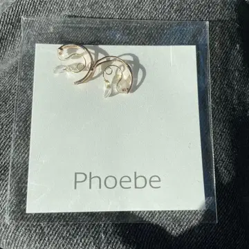 [ Phoebe ] 크로스 후프 크리스탈 루프 핏 이어링 핑크 골드