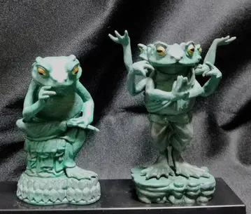구리색 2종 세트 개구리 미륵보살상과 아수라상
