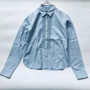 마가렛호웰 프릴 셔츠 스트라이프 블루 III 일본제 구제 의류