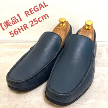 REGAL 드라이빙 신발 56HR 슬립온 가죽 25cm 네이비