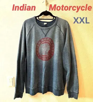 Indian Motorcycle 얇은 소재 맨투맨 네이비 페이드 XXL