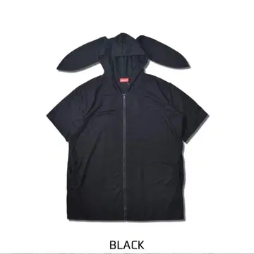 ACDC RAG 우사미미 ZIP 후드티 반팔 토끼 귀 토끼 귀 검정 블랙