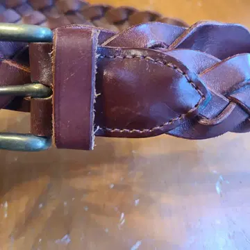 브라운 가죽 웨빙 벨트 30