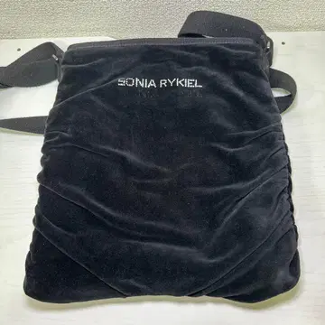 소니아 리키엘 숄더백 벨로아 큐빅 개더 블랙 Y2K