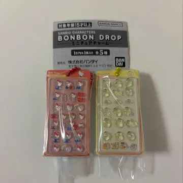 산리오 모자 꽁지 드롭 미니어처 참 폼폼푸딩 키티 세트