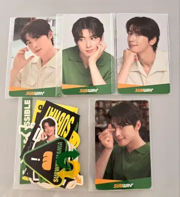 SUBWAY 차은우 ASTRO 트레이딩 카드 씰 스티커 트레이딩 카드