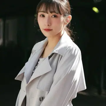 An MILLE 트렌치코트 그레이 블루 스카이블루