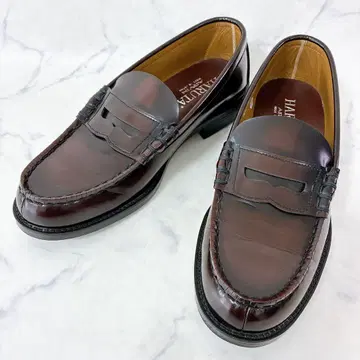 새상품급 HARUTA 하루타 6550 코인 로퍼 가죽 브라운 천연 가죽