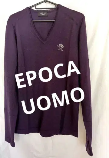 EPOCA UOMO 보라색 V넥 니트 긴팔