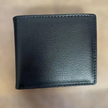 블랙 가죽 접이식 지갑 4 카드 포켓