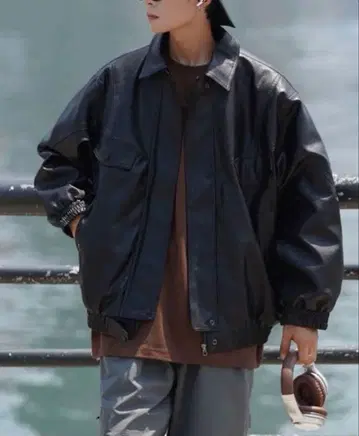 Oversize PU Leather Jacket XXL