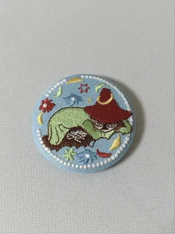 무민 자수 캔뱃지 요크살