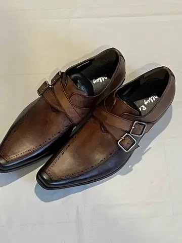 미사용 새상품 더블 몽크 가죽 신발 24.5cm