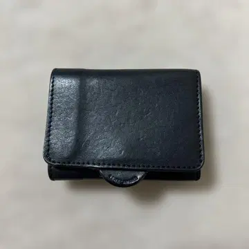 tehamana 블랙 가죽 3단 폴더형 지갑