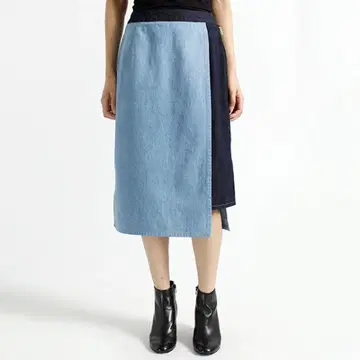 Graphpaper 랩 데님 스커트