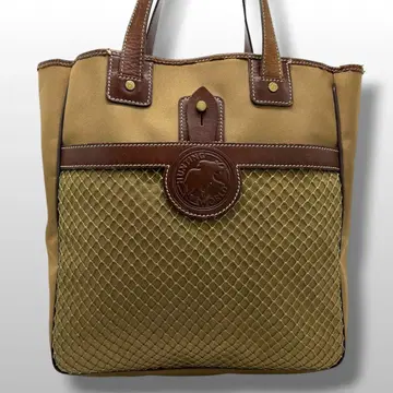 HUNTING WORLD 토트백 사파리 캔버스 가죽 로고