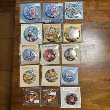 Genshin Impact 캔뱃지 14개 아크릴 키링 1개