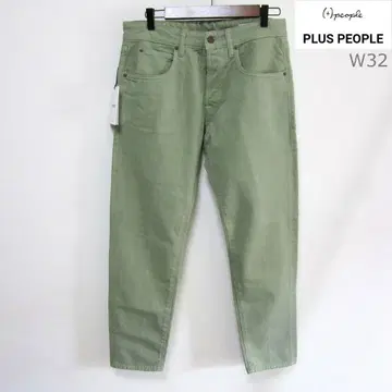 새상품 (+)PEOPLE 이탈리아제 테이퍼드 청바지 올리브 W32