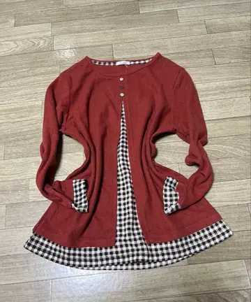 모리걸 y2k 레이어드 스타일 체크 버튼 00s 헤이세이 레트로