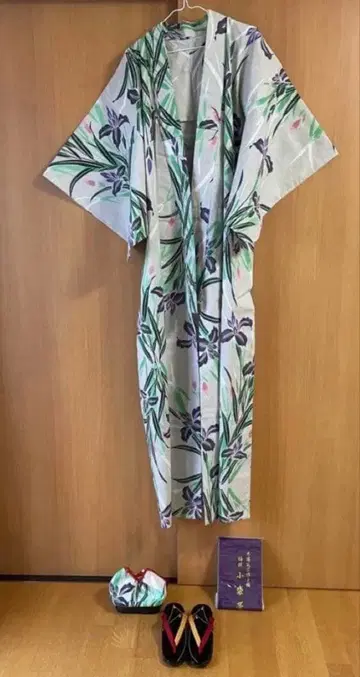 KANSAI 유카타 일본 나막신 가방 오비 세트 여름 축제 불꽃축제