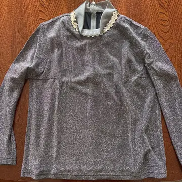 비쥬 장식 옷깃 Belle vogue 실버 라메 믹스 비쥬 옷깃 상의